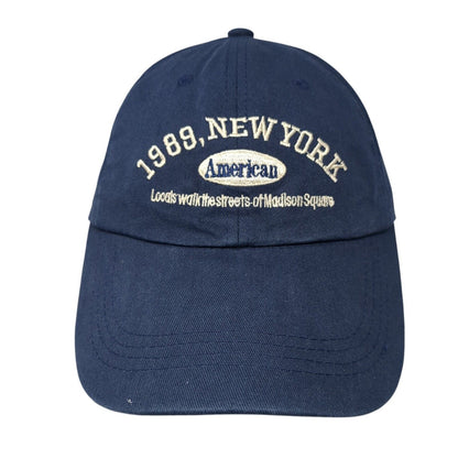American 1989 New York Slideback Hat Blue One Size Embroidered Shenghe