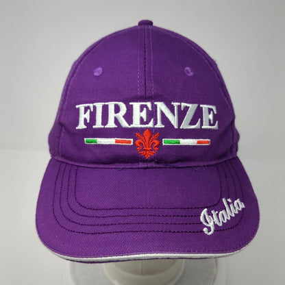 Firenze Italia Strapback Hat Purple One Size Adjustable Embroidered