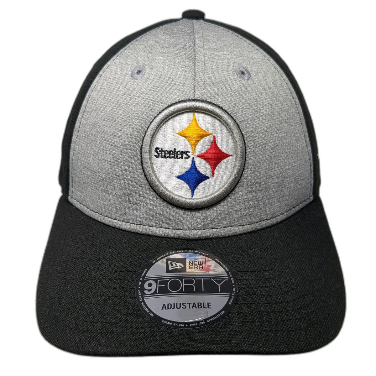 New Era Pittsburgh Steelers NFL Black Gray One Size 9FORTY Curved Brim Logo Hat