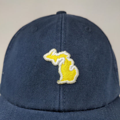 Top of the World Men's Slideback Hat Blue Adjustable Embroidered Michigan Logo