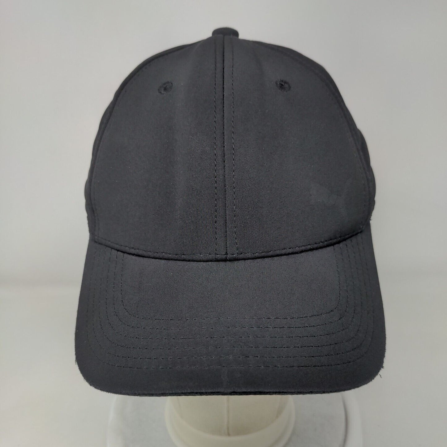 PUMA Stretch Fitted Hat Black S/M Lightweight Vented Holes 6 Panel Blank