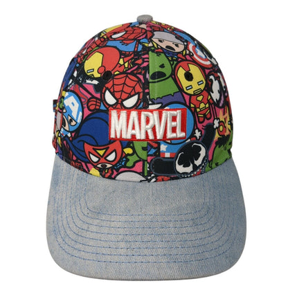 Marvel Slideback Hat Multicolor One Size Adjyustable Chibis Characters 6 Panel