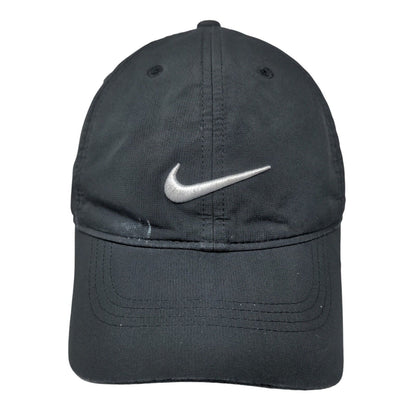 Nike Golf Strapback Hat Black OSFM Embroidered Logo Swoosh 6 Panel