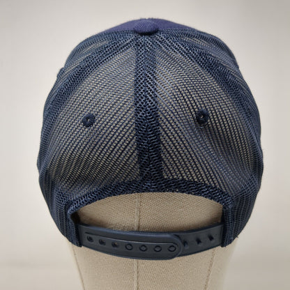 Idaho Leather Patch Trucker Hat Blue One Size Mesh Back Branded Bills