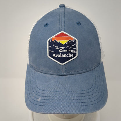 Avalanche Patch Snapback Trucker Hat Blue One Size Mesh Back Adjustable