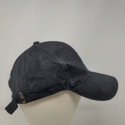 Zain Slideback Hat Black One Size Embroidered Adjustable Vent Holes