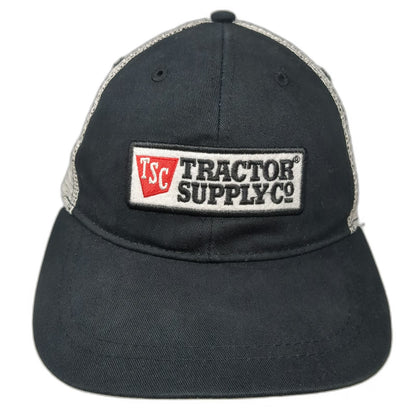 Tractor Supply Co Black Trucker Hat One Size Mesh Snapback TSC Logo Patch Farm