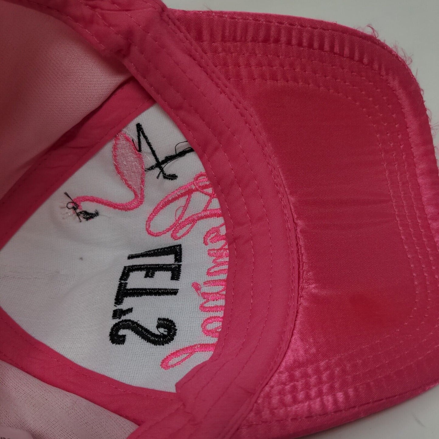 Let's Flamingo Strapback Hat Pink Flame One Size Adjustable Embroidered Sequin
