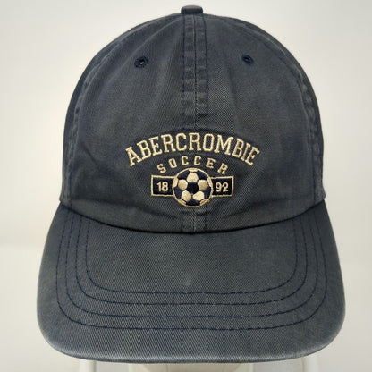 Abercrombie & Fitch Baseball Cap Blue Gold One Size Leather Strapback USA Hat