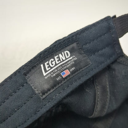 Legend 5 Panel Black Hat One Size Mountain Patch Strapback Outdoor Cap