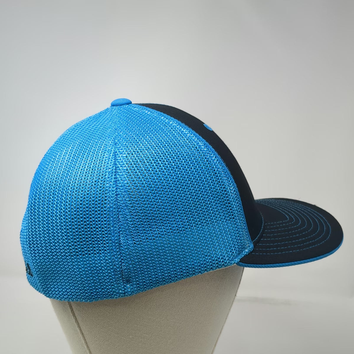 Pacific Headwear Baseball Cap Black Blue Size 8 Mesh Flexfit Aztec Welding Hat