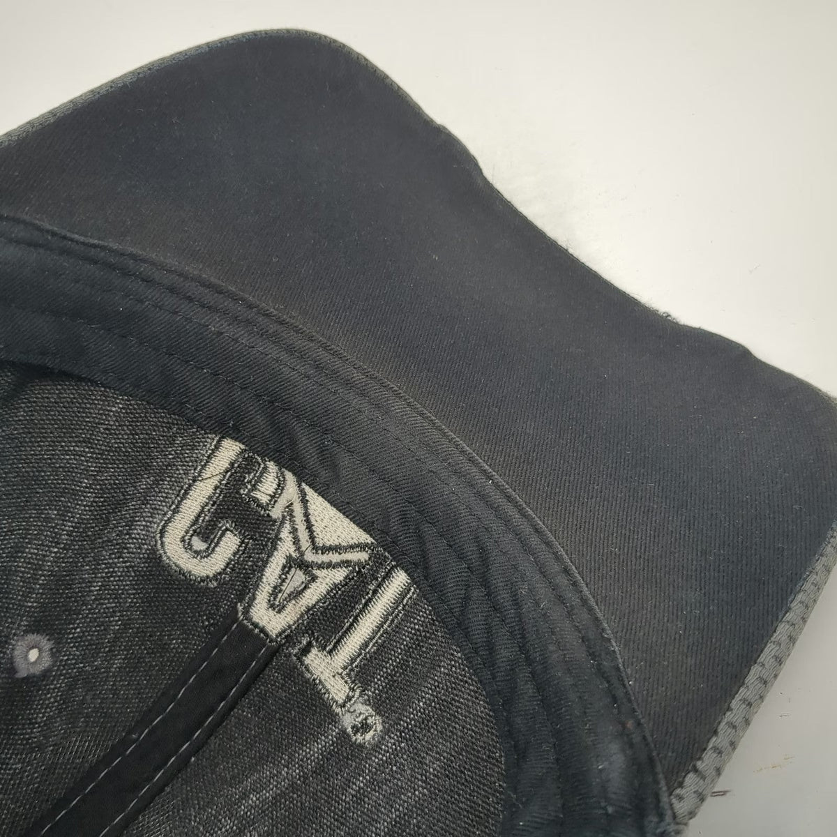 CAT Logo Baseball Cap Gray Blue Brown One Size Mesh Perforated Strapback Hat
