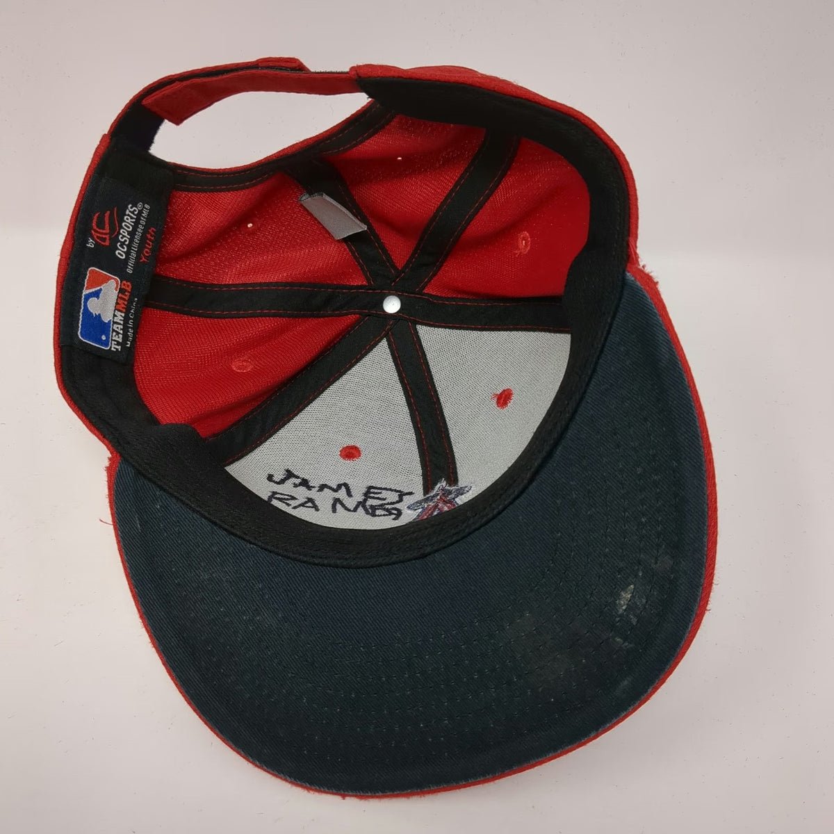 OC Sports Los Angeles Angels MLB Baseball Cap Red Youth Strapback Hat Embroidery