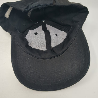 Unbranded Strapback Hat Black One Size Solid Blank Vent Holes Outdoor