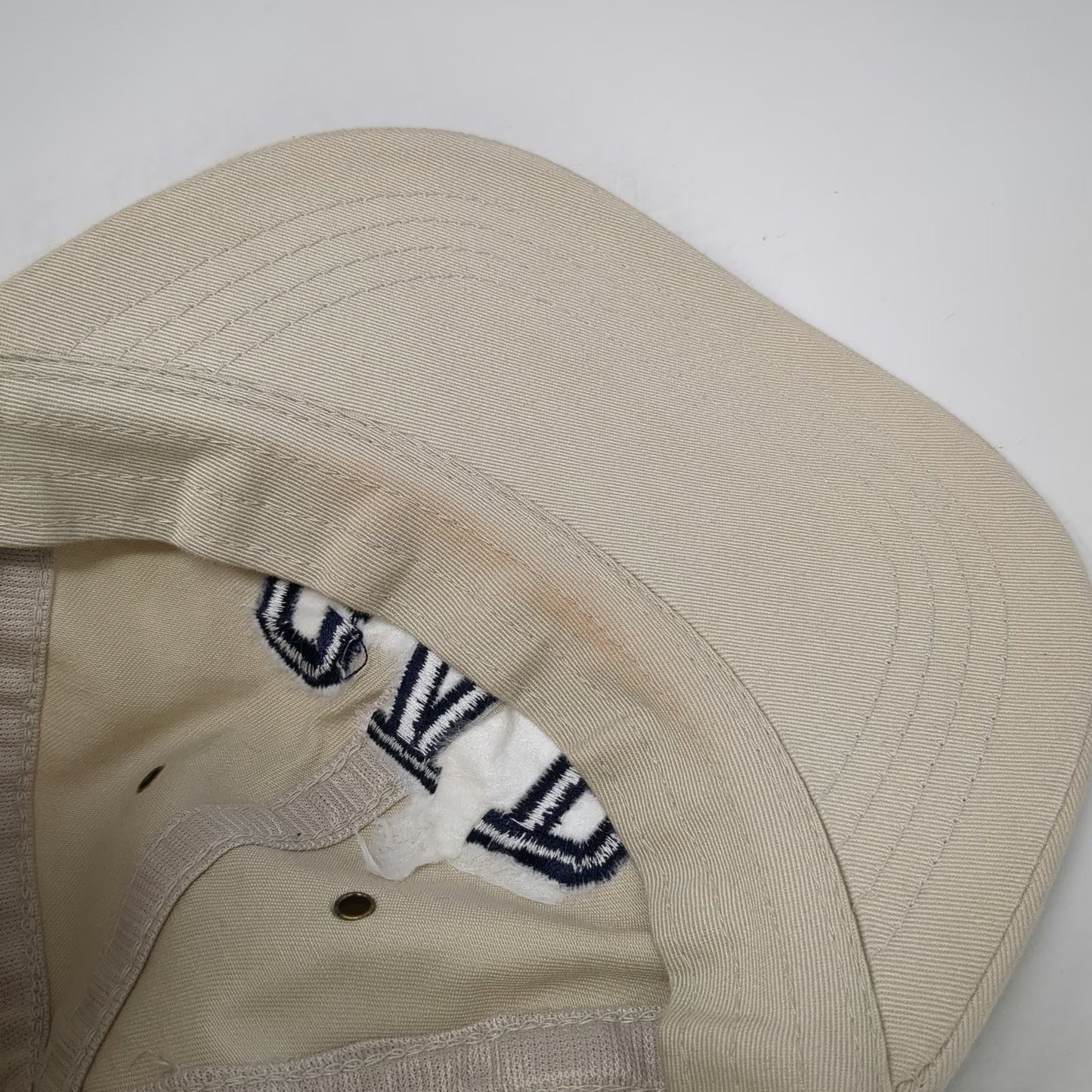 GAP Baseball Cap Beige One Size Blue Embroidered Slideback Hat September 26 1997