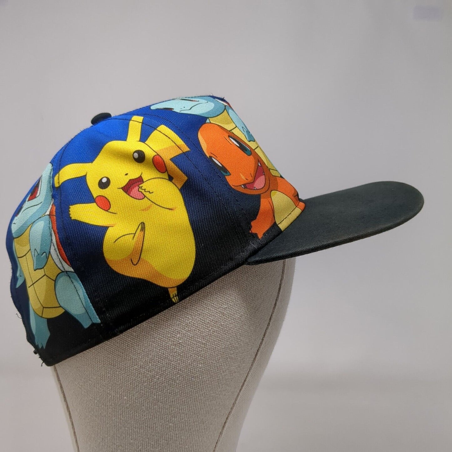 Pokemon 1st Gen Starters Pikachu Charmander Snapback Hat Youth OS Multicolor