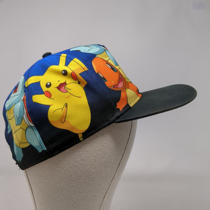 Pokemon 1st Gen Starters Pikachu Charmander Snapback Hat Youth OS Multicolor