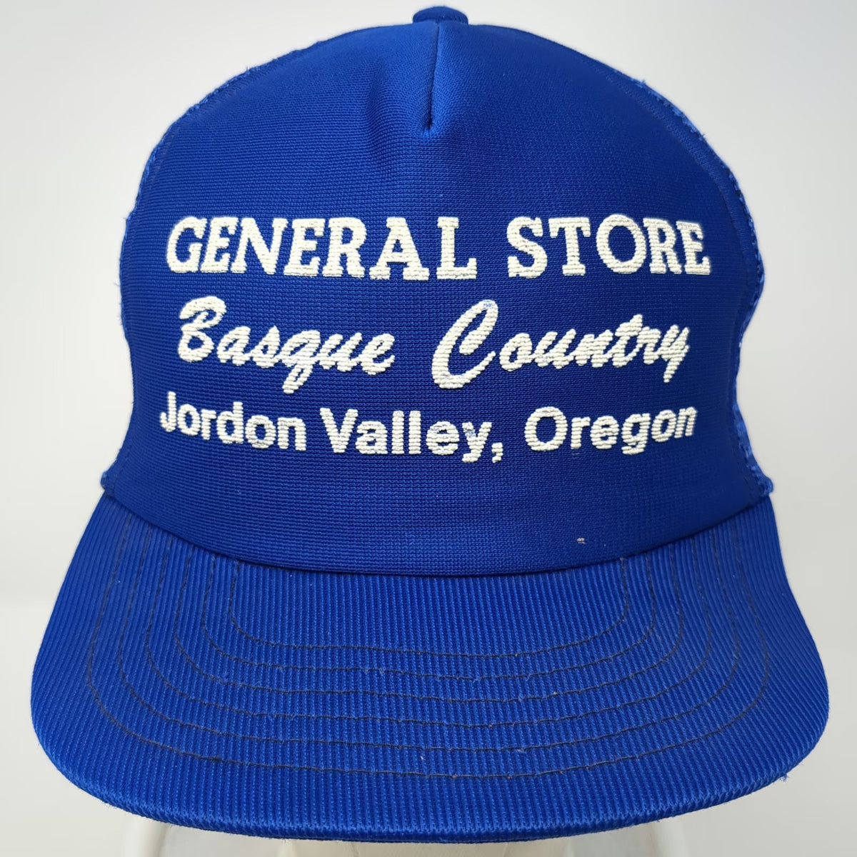 Blue One Size Trucker Hat General Store Basque Country Jordon Valley Oregon Mesh