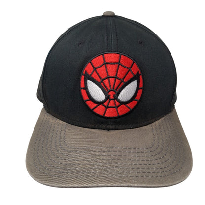 Spider-Man Snapback Hat Black One Size Adjustable Embroidered 6 Panel Marvel
