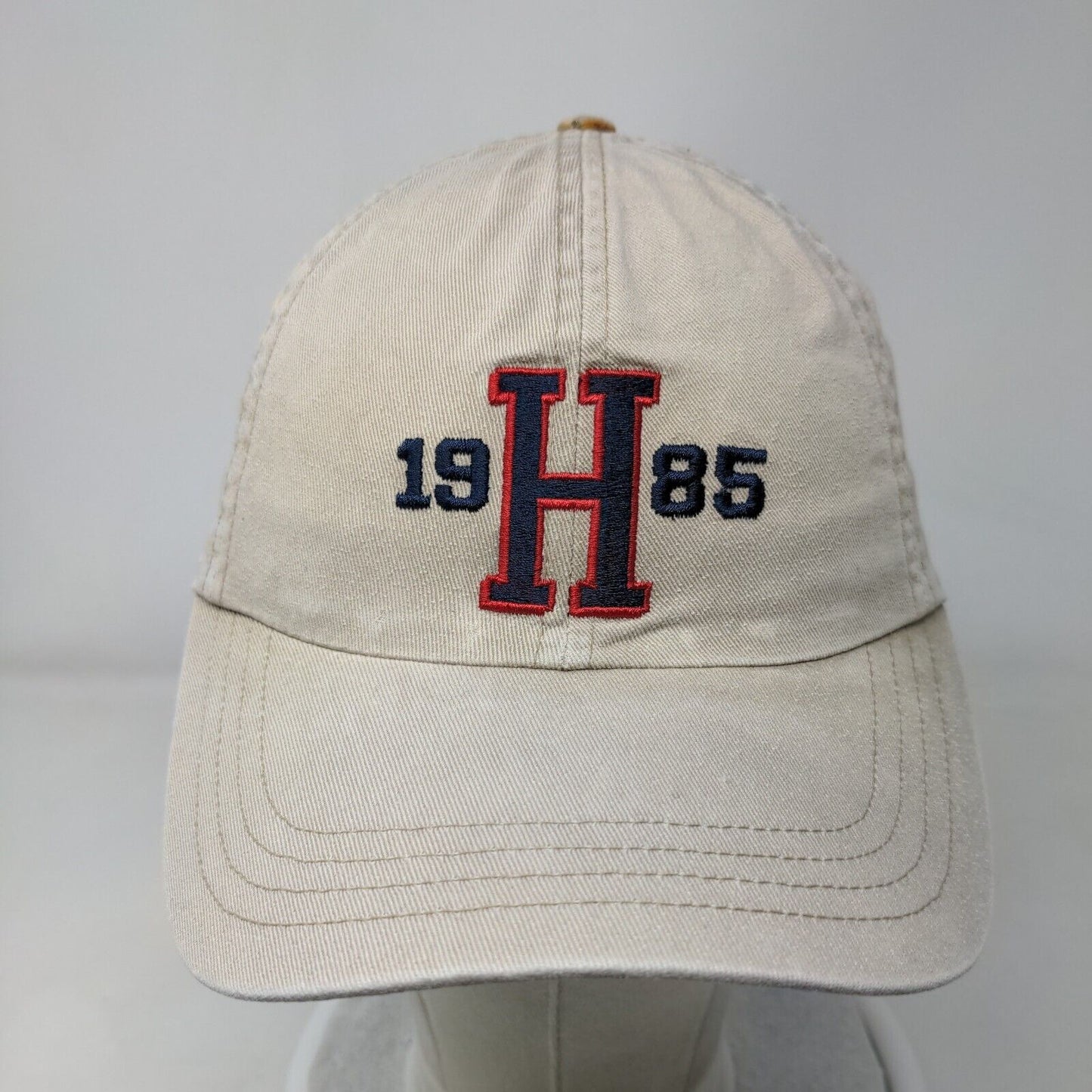 Tommy Hilfiger 1985 Slideback Hat Tan OSFA Embroidered Leather Strap