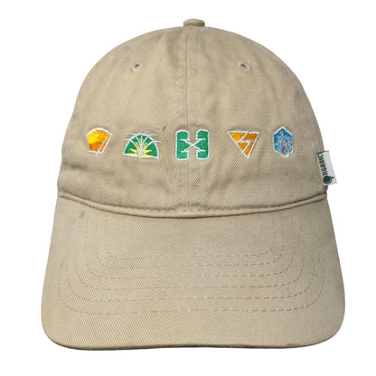 Organic Gas-Friendly To Gas-Free Strapback Hat Tan One Size Embroidered