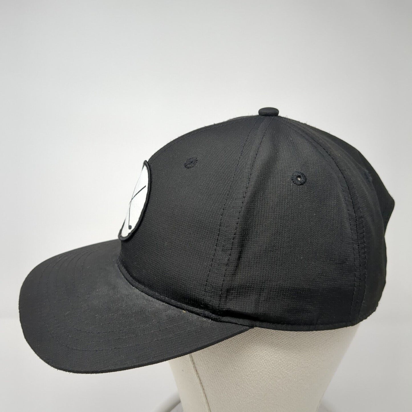 Crossed Golf Clubs Snapback Hat Black One Size Adjustable 6 Panel Signatures