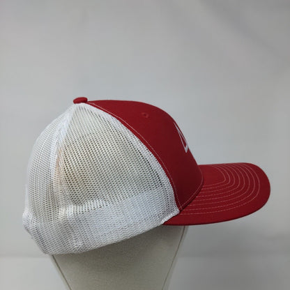45 Squared Snapback Mesh Back Trucker Hat Red One Size Richardson
