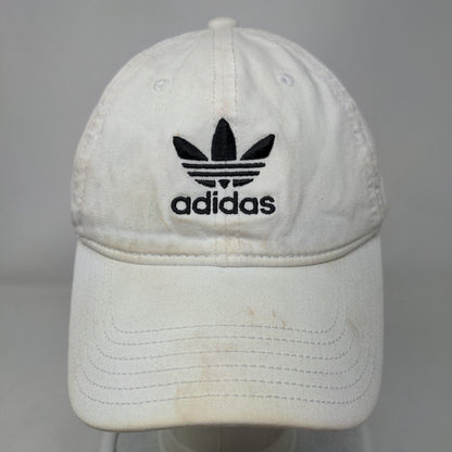 Adidas Slideback Hat White OSFM Adjustable Embroidered Vented Holes 6 Panel