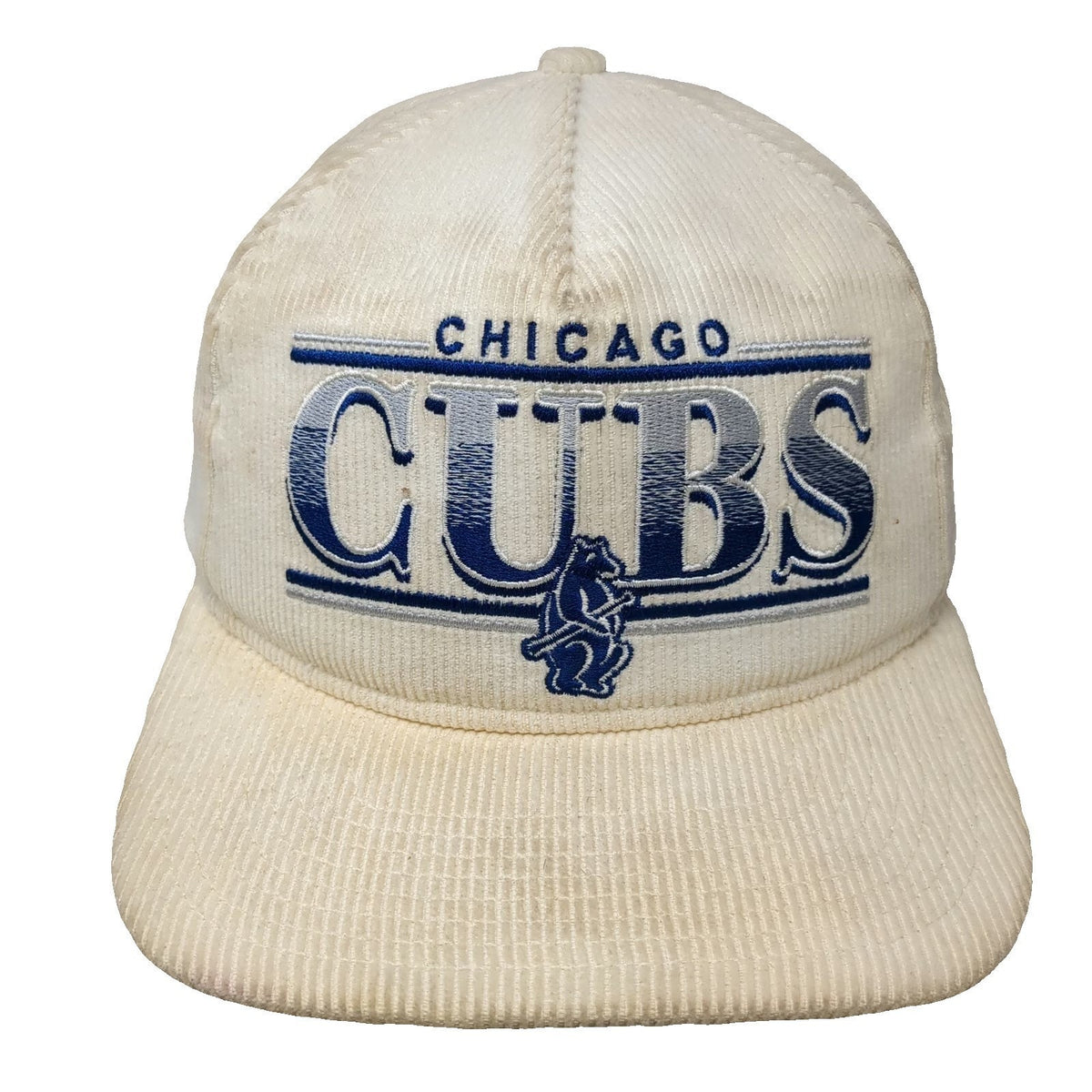 New Era Chicago Cubs MLB 5 Panel Beige Hat One Size Corduroy Side Patch Snapback
