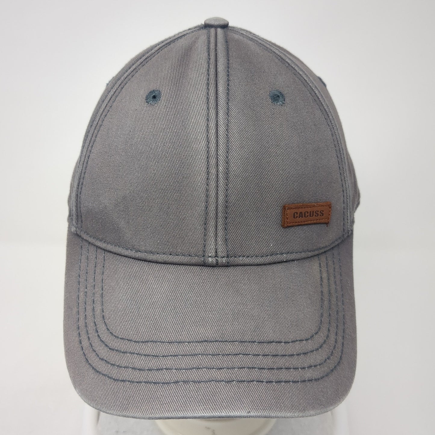 Cacuss Slideback Baseball Cap Gray One Size Adjustable 6 Panel Cotton