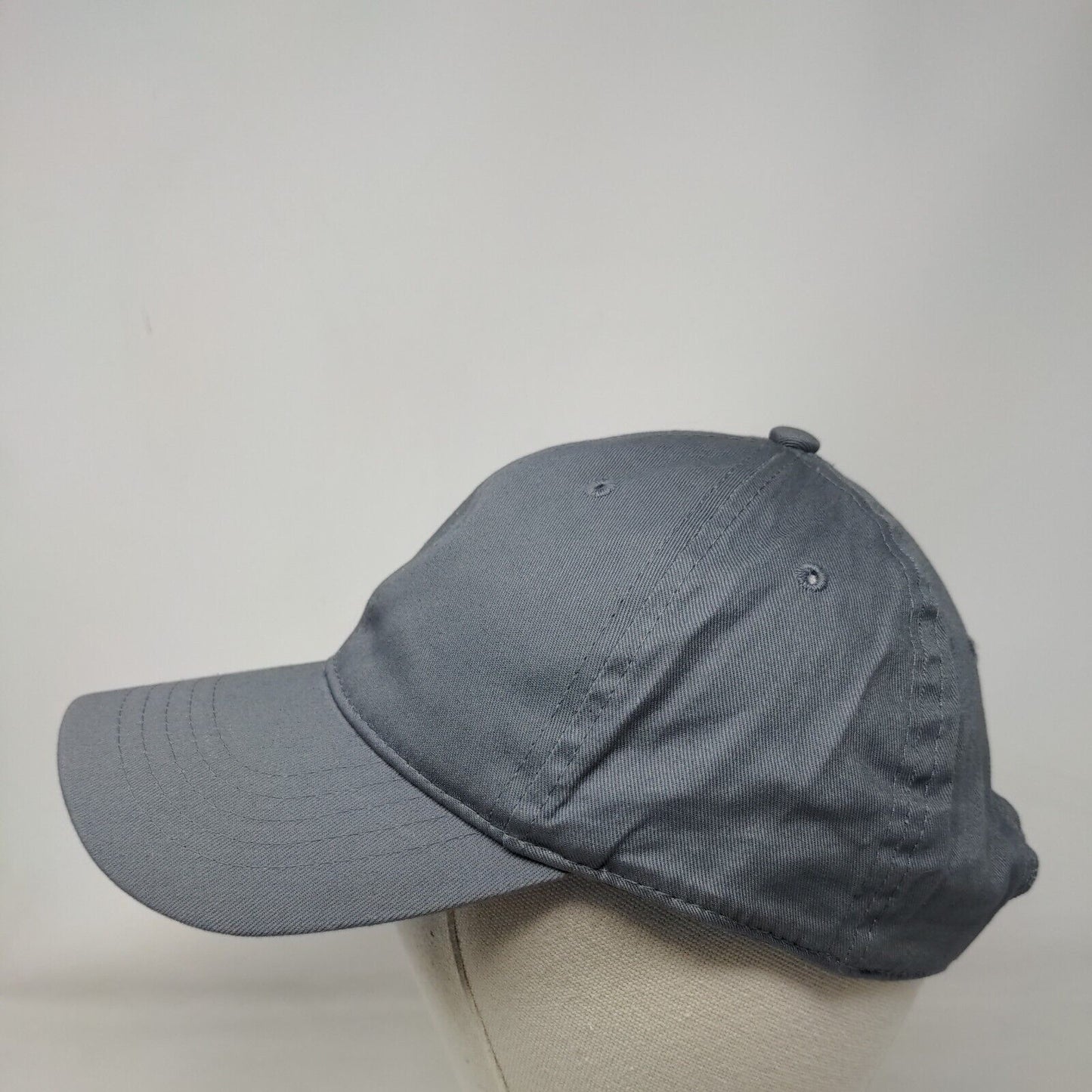 Unbranded Strapback Hat Gray One Size Adjustable Vented Holes 6 Panel Blank