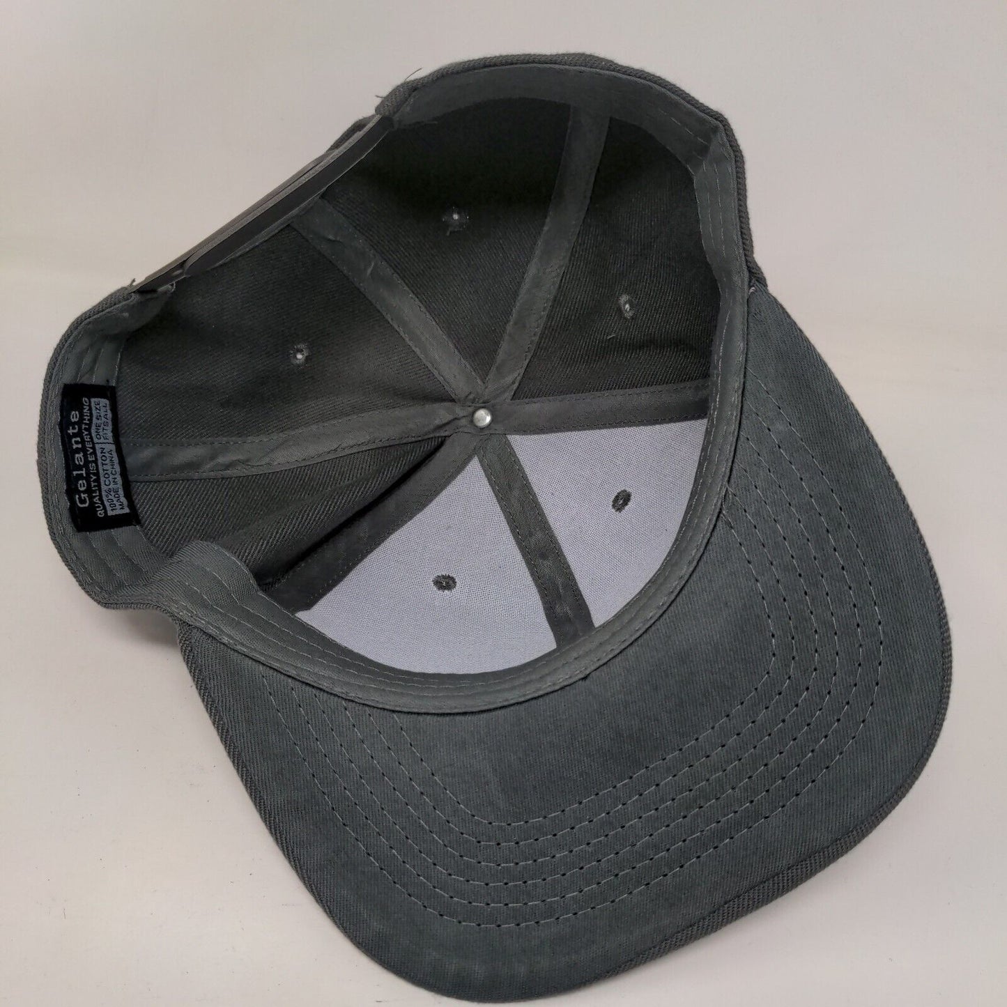 Gelante Snapback Hat Gray OSFA Adjustable Solid Vent Holes Blank