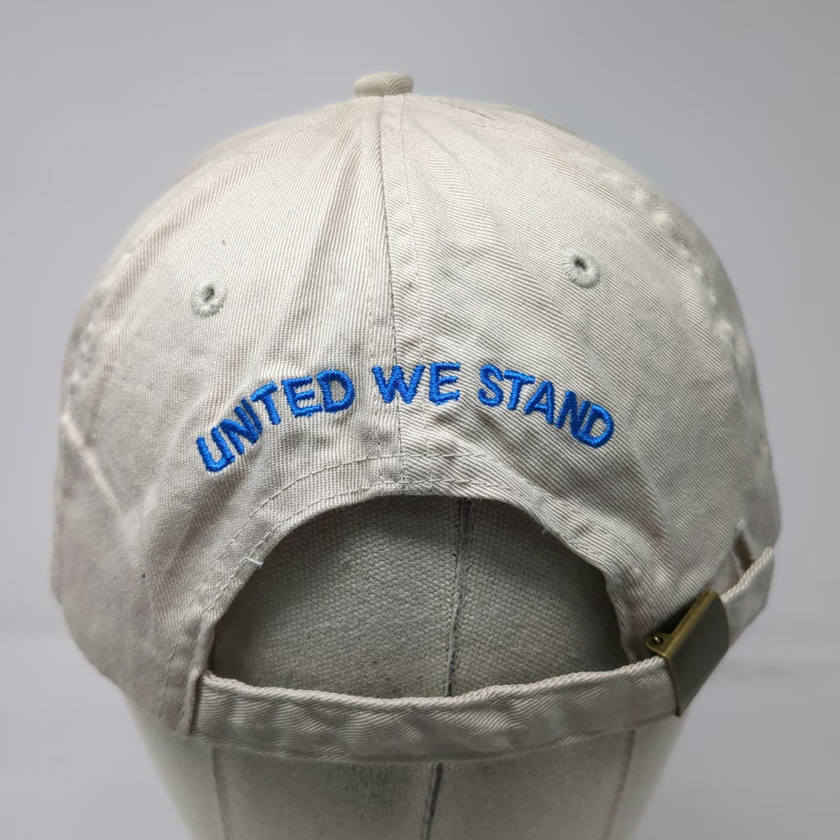 Beige Baseball Cap One Size United We Stand American Flag Patch Cotton Hat Slide