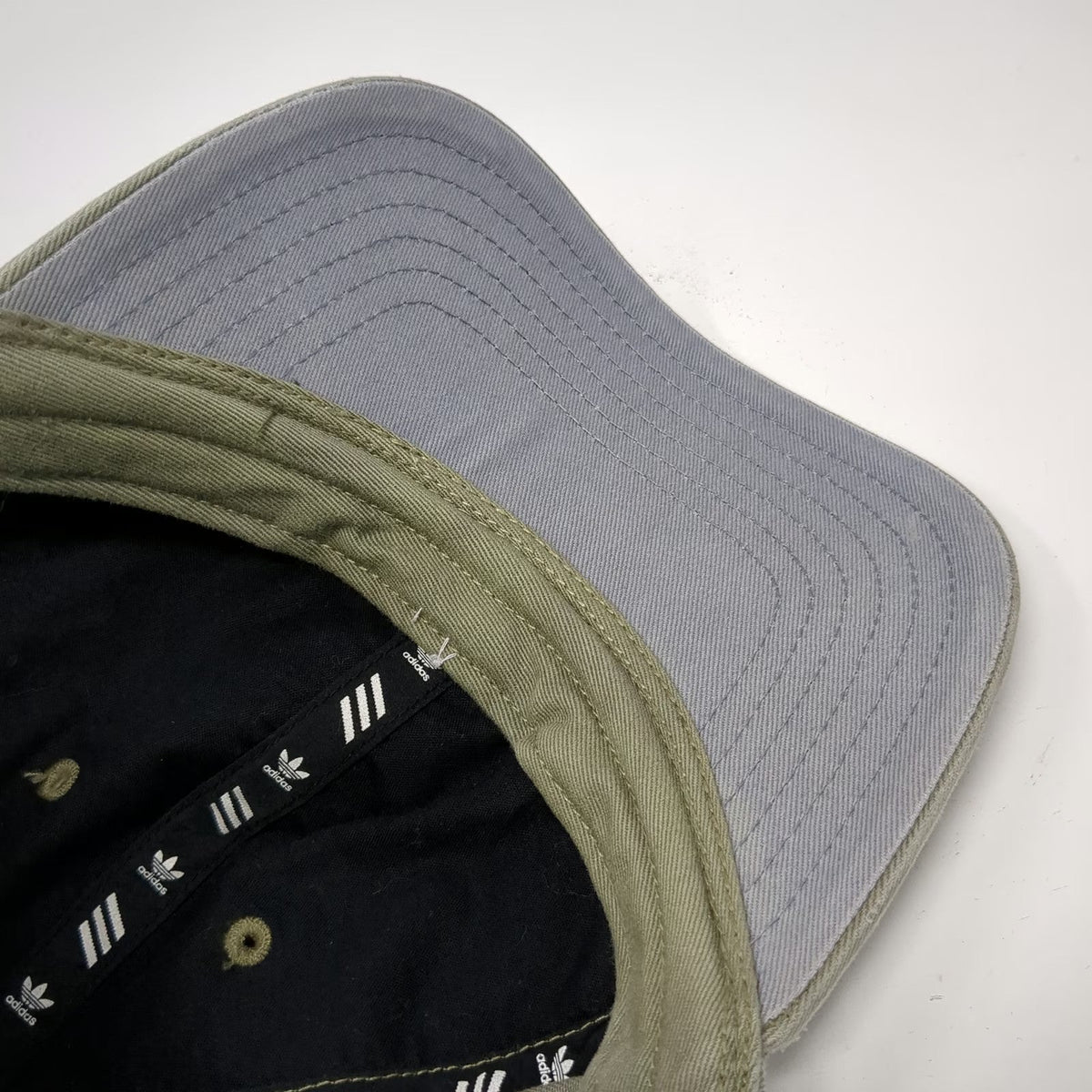 Adidas Baseball Cap Green One Size Cotton Trefoil Logo Strapback Curved Brim Hat