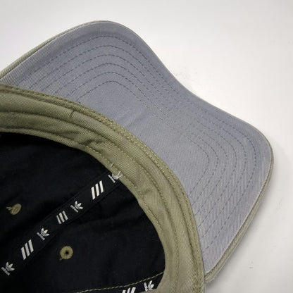 Adidas Baseball Cap Green One Size Cotton Trefoil Logo Strapback Curved Brim Hat