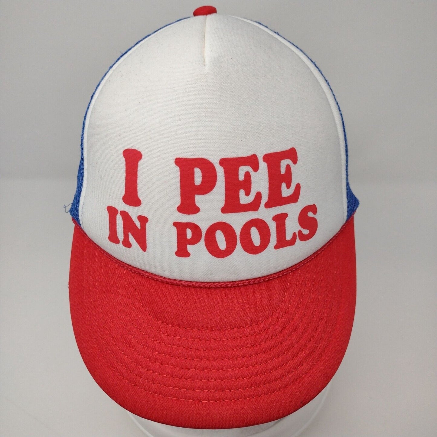 I Pee In Pools Snapback Rope Trucker Hat Multi OSFM Mesh Back Colorblock