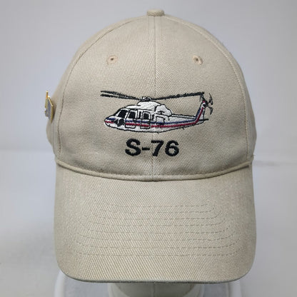 HeadShot Sikorsky S-76 Helicopter Beige One Size Baseball Cap Slideback Pin Hat