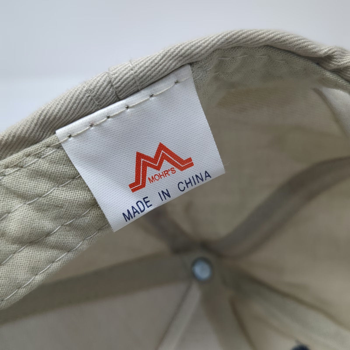 Mohr's GAF Weather Stopper Master Distributor Hat Beige Blue One Size Snapback