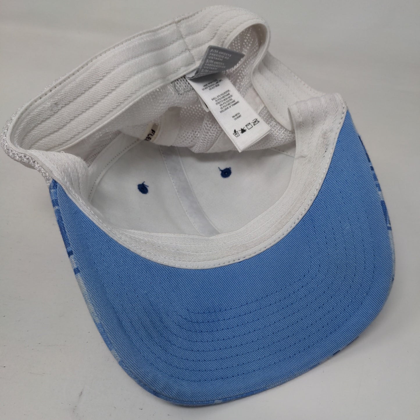 Columbia PFG Digital Camo Fitted Mesh Back Hat Blue Size S/M Distressed