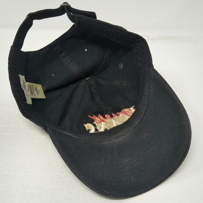 Guess Baseball Cap Black One Size Embroidered Jeans Script Logo Slideback Hat