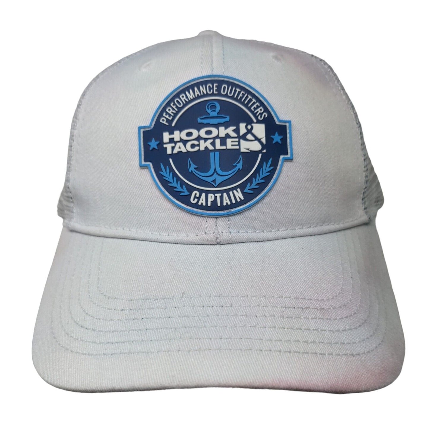 Hook & Tackle Snapback Mesh Back Trucker Hat White S/M I AM The Captain