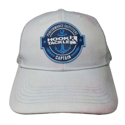 Hook & Tackle Snapback Mesh Back Trucker Hat White S/M I AM The Captain