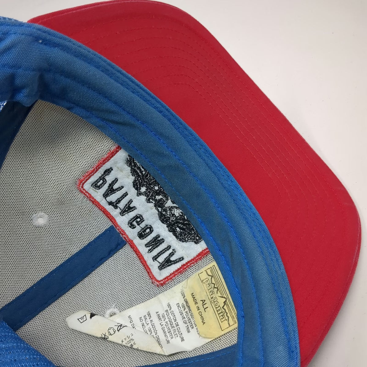 Patagonia Trucker Hat White Red Blue One Size Mesh Snapback Mountain Patch