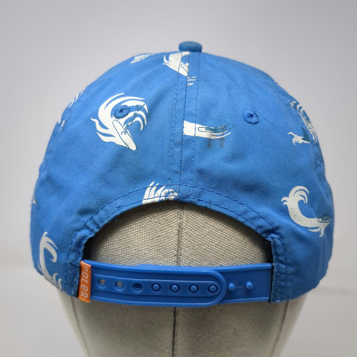 Poler 5 Panel Blue One Size Hat Surfer Wave All Over Print Snapback Camp Vibes