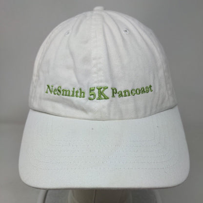NeSmith 5K Pancoast Slideback Hat White OSFM Adjustable Embroidered 6 Panel