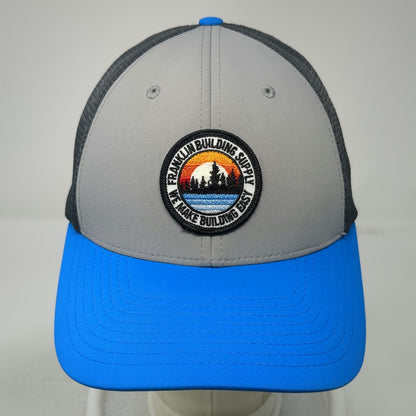 Richardson Trucker Hat Gray Blue One Size Snapback Mesh Franklin Building Supply