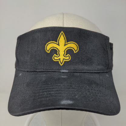 Unbranded Men's Strapback Sun Visor Cap Hat Black Embroidered Fleur De Lis Logo