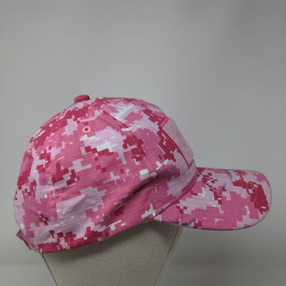 USA Strapback Hat Pink Camouflage OSFM Embroidered Adjustable 6 Panel