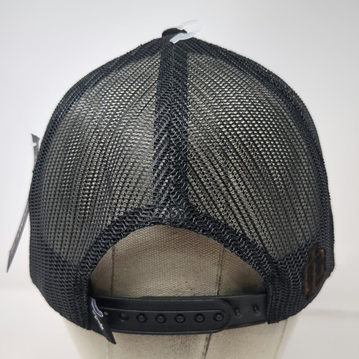 Lost Calf Trucker Hat Black OSFM Bull Patch Mesh Rope Western Buckle W/Tags