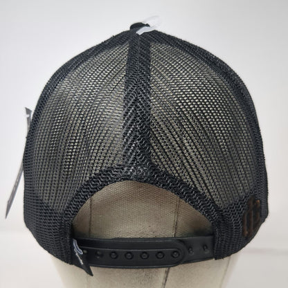 Lost Calf Trucker Hat Black OSFM Bull Patch Mesh Rope Western Buckle W/Tags
